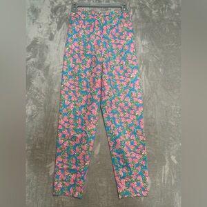 Lily Pulitzer High Waist Tapered Trouser Pants Strawberry Womens 2 Front Pockets
